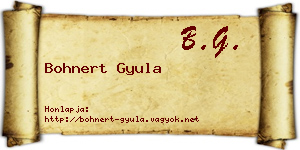 Bohnert Gyula névjegykártya